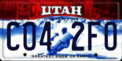 UT license plate C042FO