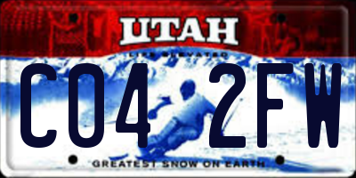 UT license plate C042FW