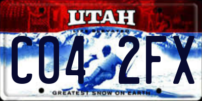 UT license plate C042FX