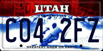 UT license plate C042FZ