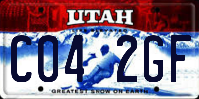 UT license plate C042GF