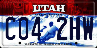 UT license plate C042HW