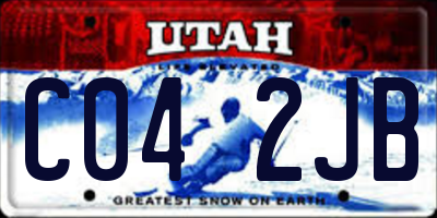 UT license plate C042JB