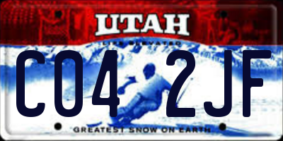 UT license plate C042JF