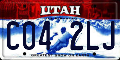 UT license plate C042LJ