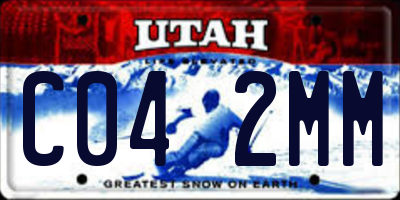 UT license plate C042MM