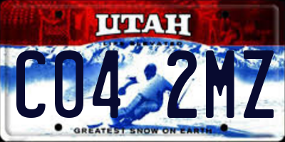 UT license plate C042MZ