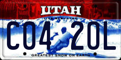 UT license plate C042OL