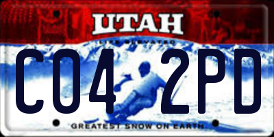 UT license plate C042PD