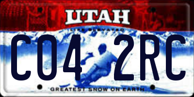 UT license plate C042RC
