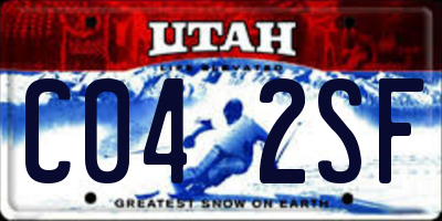 UT license plate C042SF
