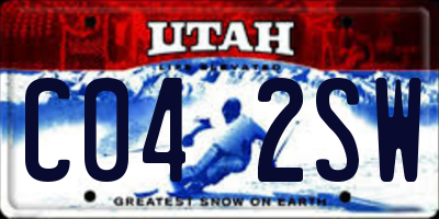 UT license plate C042SW