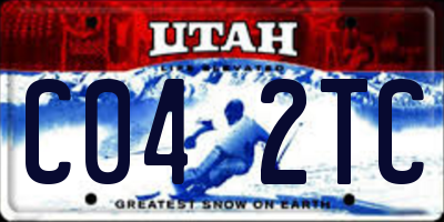 UT license plate C042TC