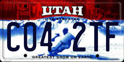 UT license plate C042TF