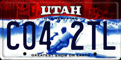 UT license plate C042TL