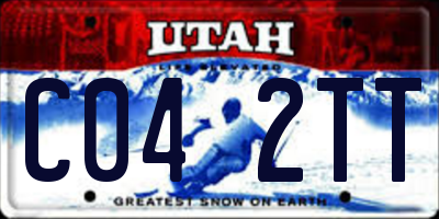 UT license plate C042TT