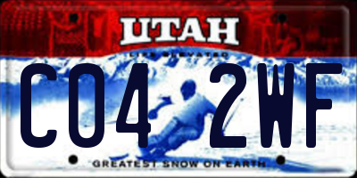 UT license plate C042WF