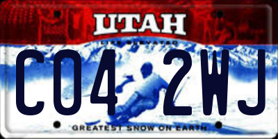 UT license plate C042WJ