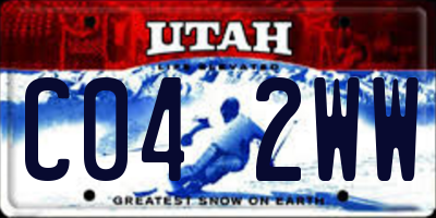 UT license plate C042WW