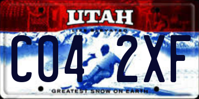 UT license plate C042XF