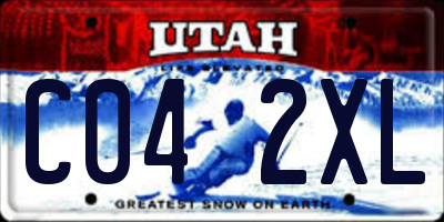 UT license plate C042XL