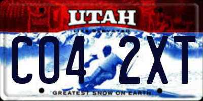 UT license plate C042XT