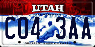 UT license plate C043AA