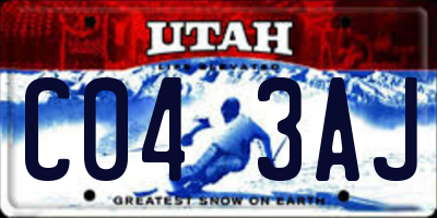UT license plate C043AJ