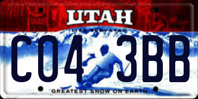UT license plate C043BB