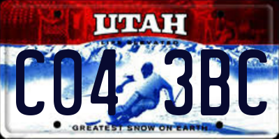 UT license plate C043BC