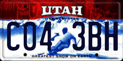 UT license plate C043BH