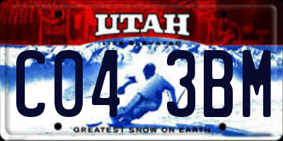 UT license plate C043BM