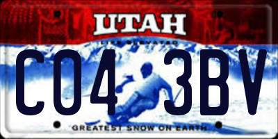 UT license plate C043BV
