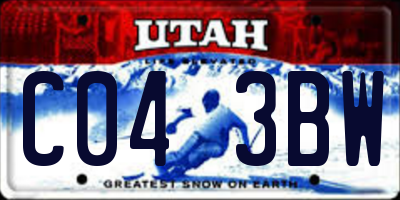 UT license plate C043BW