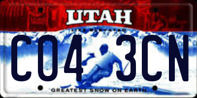 UT license plate C043CN