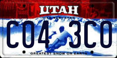 UT license plate C043CO