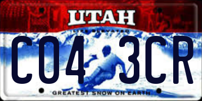 UT license plate C043CR