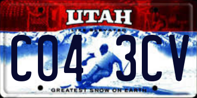 UT license plate C043CV