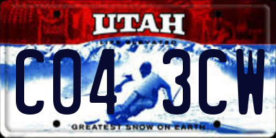 UT license plate C043CW