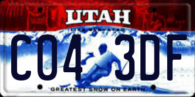 UT license plate C043DF