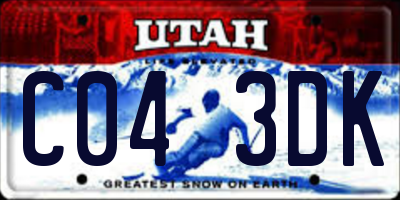 UT license plate C043DK