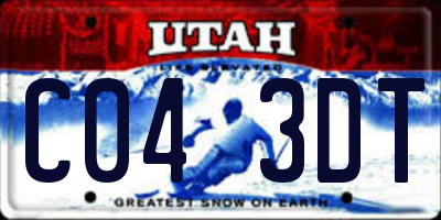 UT license plate C043DT