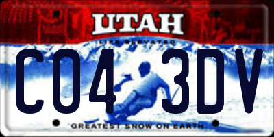 UT license plate C043DV