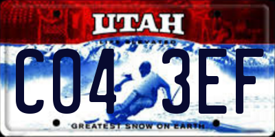 UT license plate C043EF