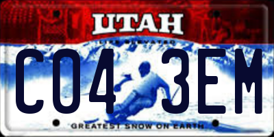 UT license plate C043EM