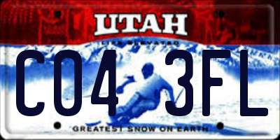 UT license plate C043FL