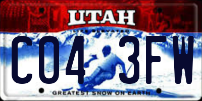 UT license plate C043FW