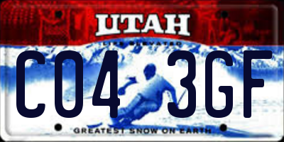 UT license plate C043GF