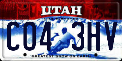 UT license plate C043HV