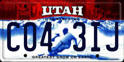 UT license plate C043IJ